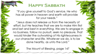 Happy Sabbath | "The Lord is my Shepherd"